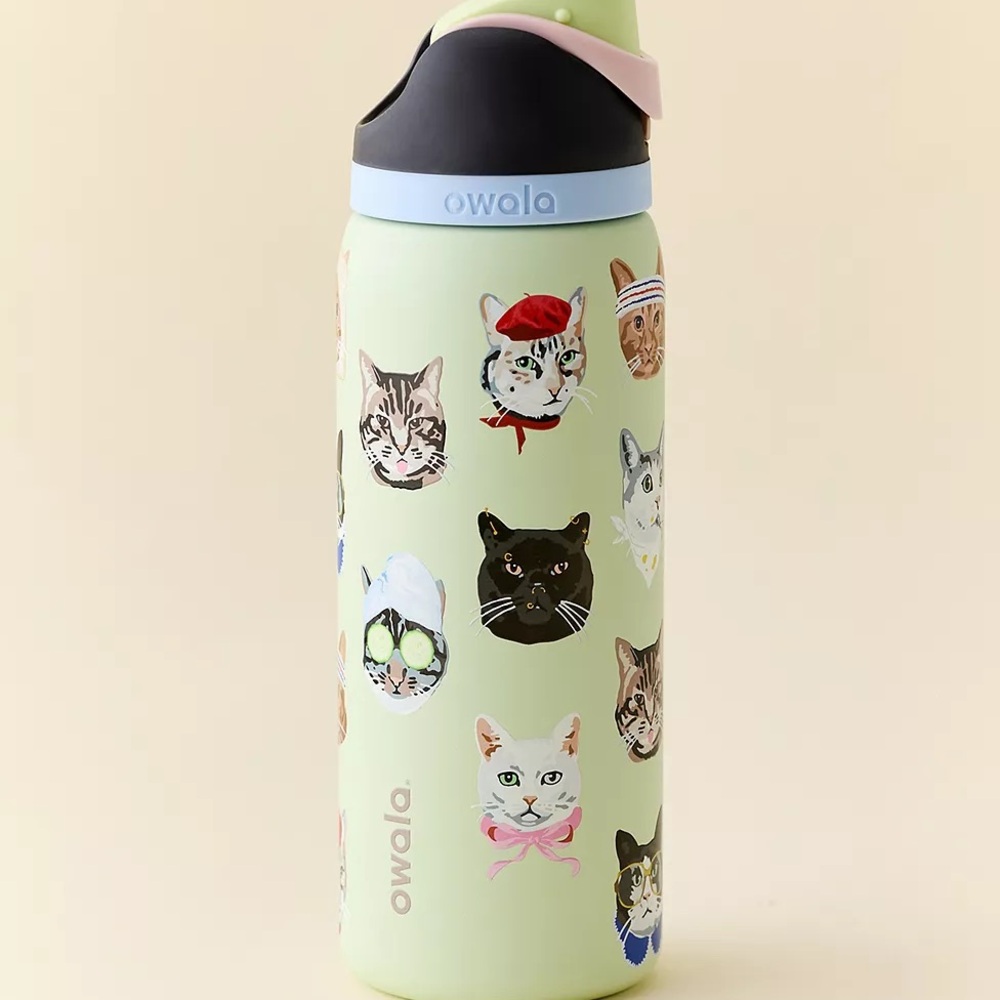 Owala Cat Print Water Bottle